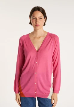 Montagut Vestes Et Cardigans-Gilet bicolore en laine - Jasmyn 25-Rose moyen