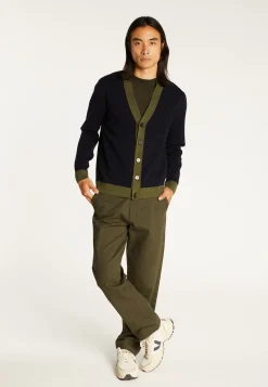 Montagut Vestes Et Cardigans-Gilet bicolore laine mérinos - Silence 05-Bleu marine