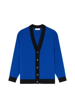 Montagut Vestes Et Cardigans-Gilet bicolore laine mérinos - Silence 48-Bleu roi