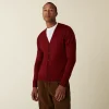 Montagut Vestes Et Cardigans-Gilet boutonné avec logo en laine mérinos - Etienne 51-Bordeaux