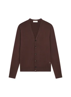 Montagut Vestes Et Cardigans-Gilet boutonné avec logo en laine mérinos - Etienne 47Marron foncé