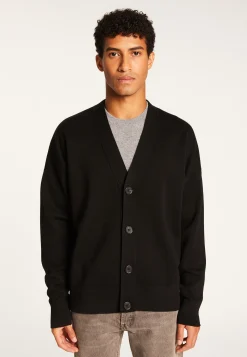 Montagut Vestes Et Cardigans-Gilet boutonné bicolore en laine mérinos - Tao 01-Noir