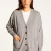 Montagut Les Incontournables-Gilet boutonné en cachemire - Ariel 09-Gris moyen