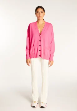 Montagut Les Incontournables-Gilet boutonné en cachemire - Ariel 91-Fuchsia