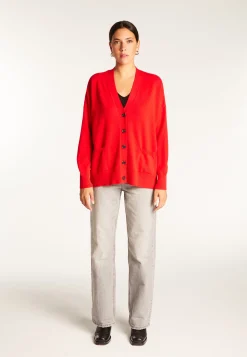Montagut Les Incontournables-Gilet boutonné en cachemire - Ariel 52-Rouge