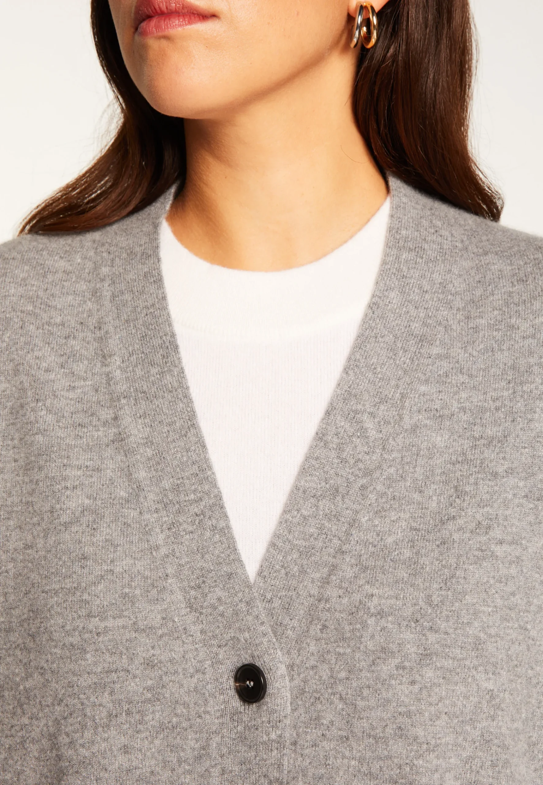 Montagut Les Incontournables-Gilet boutonné en cachemire - Ariel 09-Gris moyen
