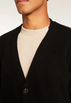 Montagut Vestes Et Cardigans-Gilet boutonné en cachemire mélangé - Titouan 01-Noir