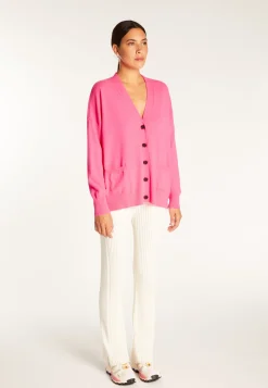 Montagut Les Incontournables-Gilet boutonné en cachemire - Ariel 91-Fuchsia