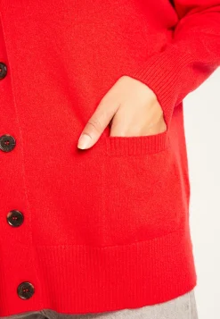 Montagut Les Incontournables-Gilet boutonné en cachemire - Ariel 52-Rouge