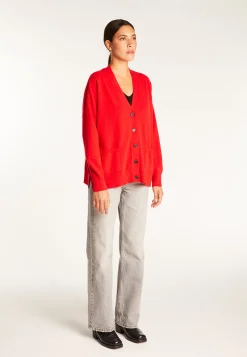 Montagut Les Incontournables-Gilet boutonné en cachemire - Ariel 52-Rouge