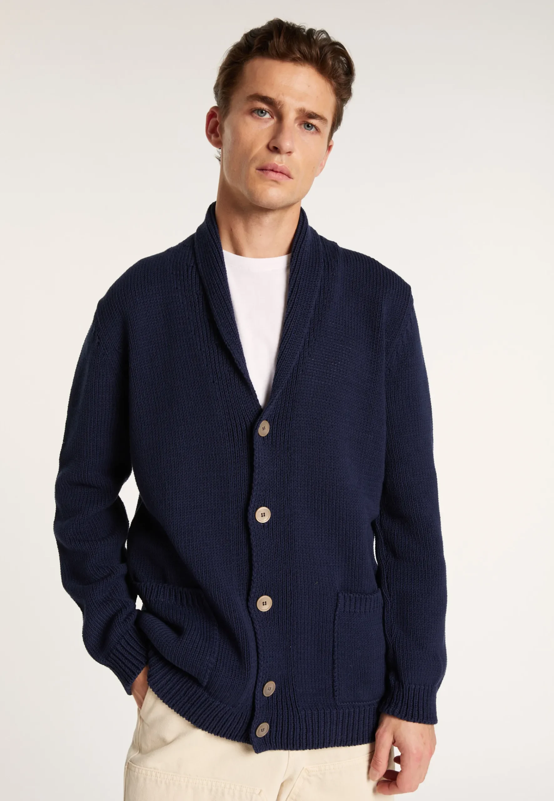 Montagut Vestes Et Cardigans-Gilet boutonné en coton - Lucy 05-Bleu marine