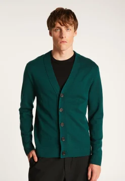 Montagut Vestes Et Cardigans-Gilet boutonné en laine mérinos - Ezra 21-Vert foncé