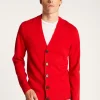Montagut Vestes Et Cardigans-Gilet boutonné en laine mérinos - Ezra 52-Rouge
