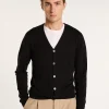Montagut Vestes Et Cardigans-Gilet boutonné en laine mérinos - Etienne 01-Noir
