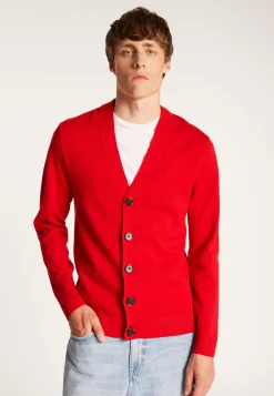 Montagut Vestes Et Cardigans-Gilet boutonné en laine mérinos - Ezra 52-Rouge