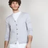 Montagut Vestes Et Cardigans-Gilet boutonné en laine mérinos - Etienne 11-Gris clair