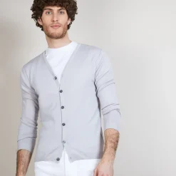 Montagut Vestes Et Cardigans-Gilet boutonné en laine mérinos - Etienne 11-Gris clair
