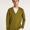 Montagut Vestes Et Cardigans-Gilet boutonné en laine mérinos - Etienne 83-Kaki