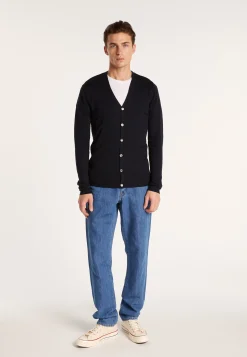 Montagut Vestes Et Cardigans-Gilet boutonné en laine mérinos - Etienne 05-Bleu marine