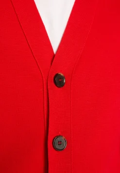 Montagut Vestes Et Cardigans-Gilet boutonné en laine mérinos - Ezra 52-Rouge