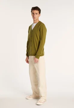Montagut Vestes Et Cardigans-Gilet boutonné en laine mérinos - Etienne 83-Kaki