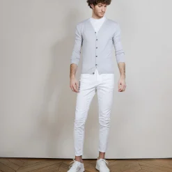 Montagut Vestes Et Cardigans-Gilet boutonné en laine mérinos - Etienne 11-Gris clair