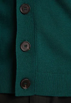 Montagut Vestes Et Cardigans-Gilet boutonné en laine mérinos - Ezra 21-Vert foncé