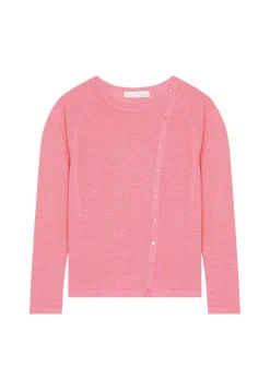 Montagut T-Shirts Et Débardeurs-Gilet boutonné en lin flammé - Mado 24-Rose clair
