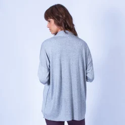 Montagut Vestes Et Cardigans-Gilet col châle en fibre de bambou cachemire - Hani 09-Gris moyen