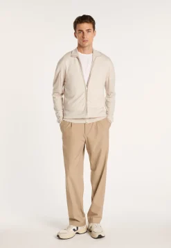 Montagut Vestes Et Cardigans-Gilet col montant zippé en laine mérinos - Estian 12-Beige clair