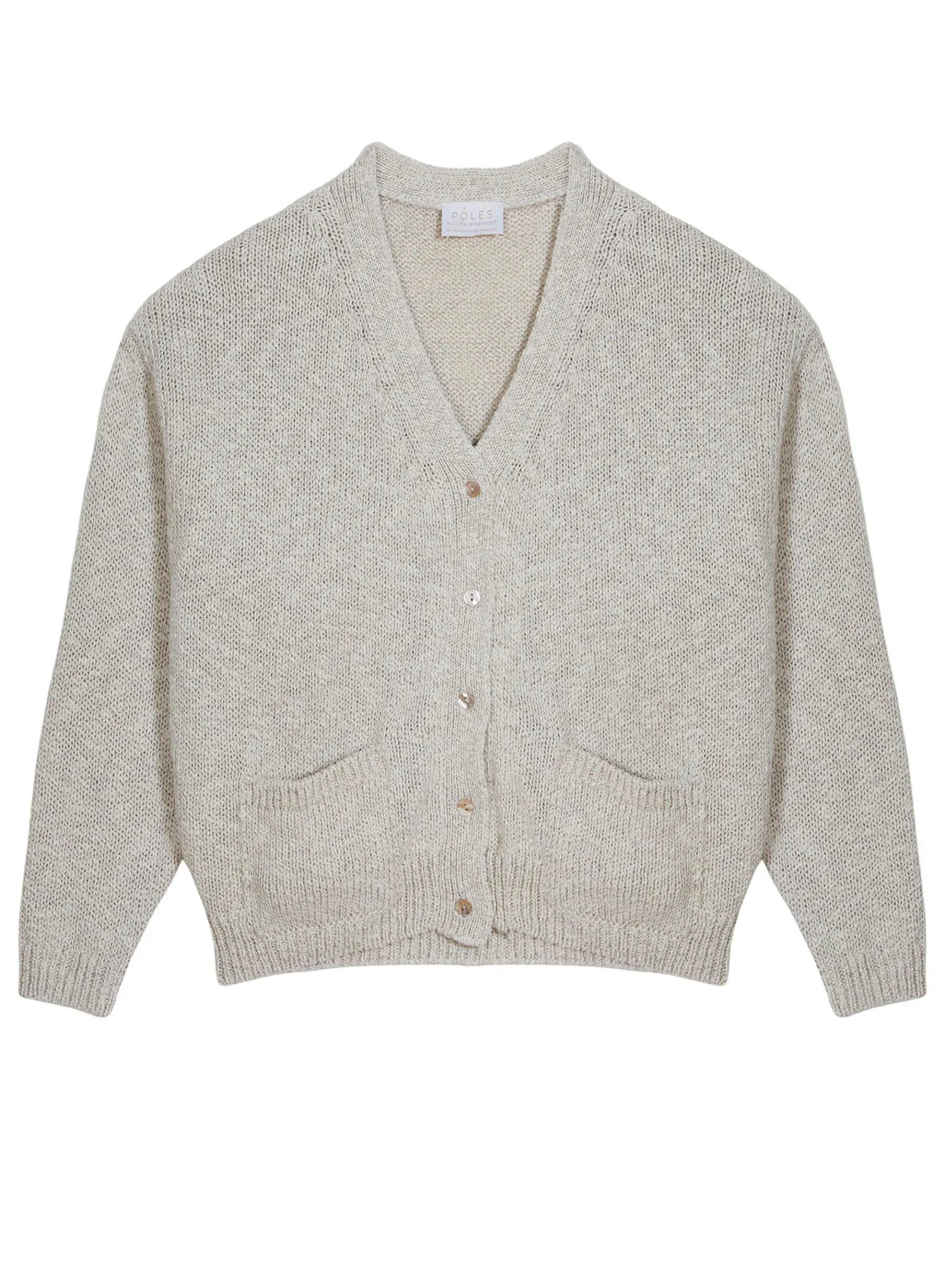 Montagut Vestes Et Cardigans-Gilet col V en coton et lin - Thais 82-Ecru