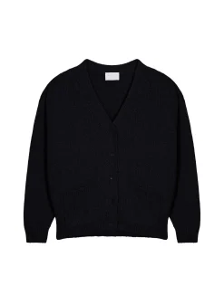 Montagut Vestes Et Cardigans-Gilet col V en coton et lin - Thais 05-Bleu marine