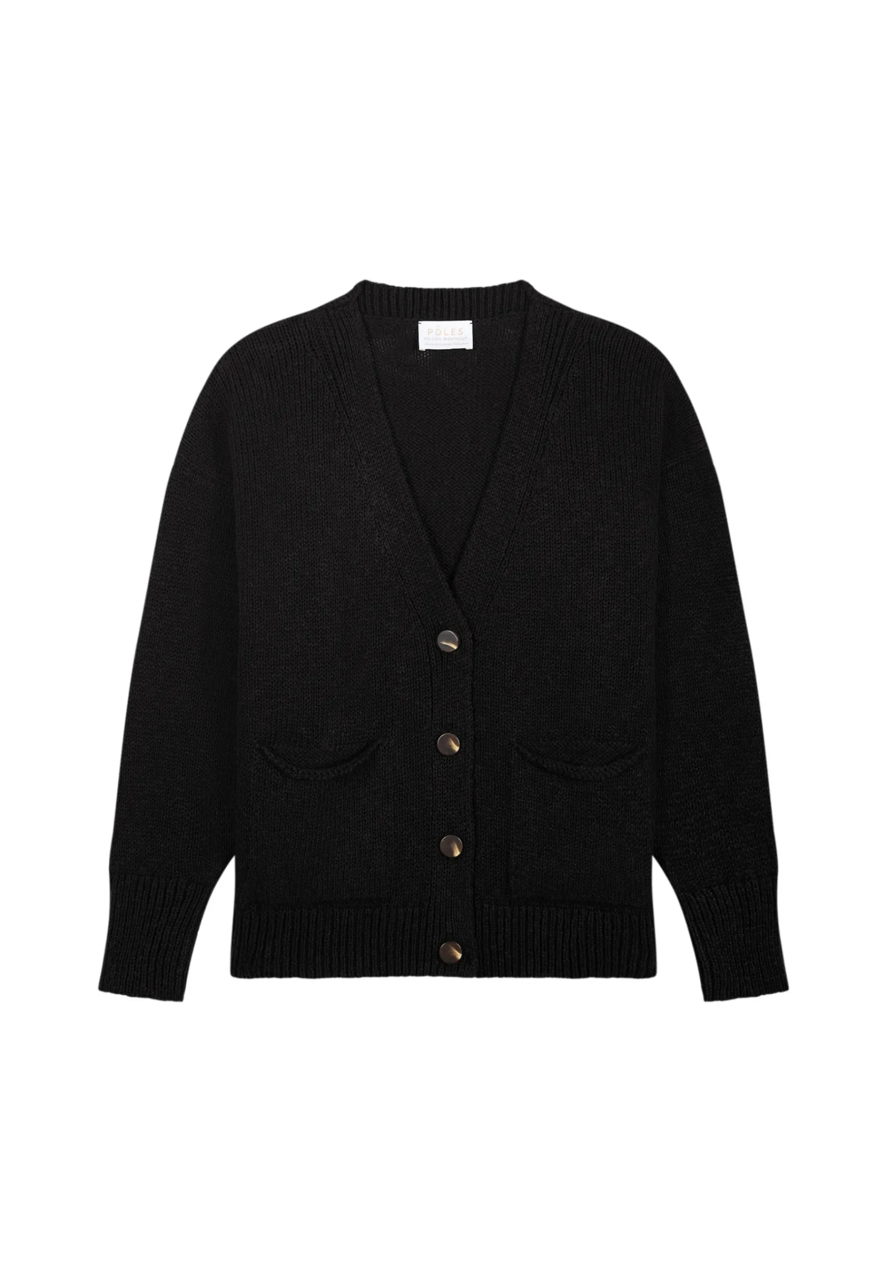 Montagut Vestes Et Cardigans-Gilet col V en coton et lin - Nais 05-Bleu marine