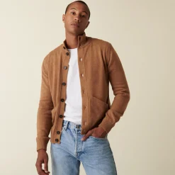 Montagut Vestes Et Cardigans-Gilet en cachemire boutonné à poches - Erwan 46-Marron clair