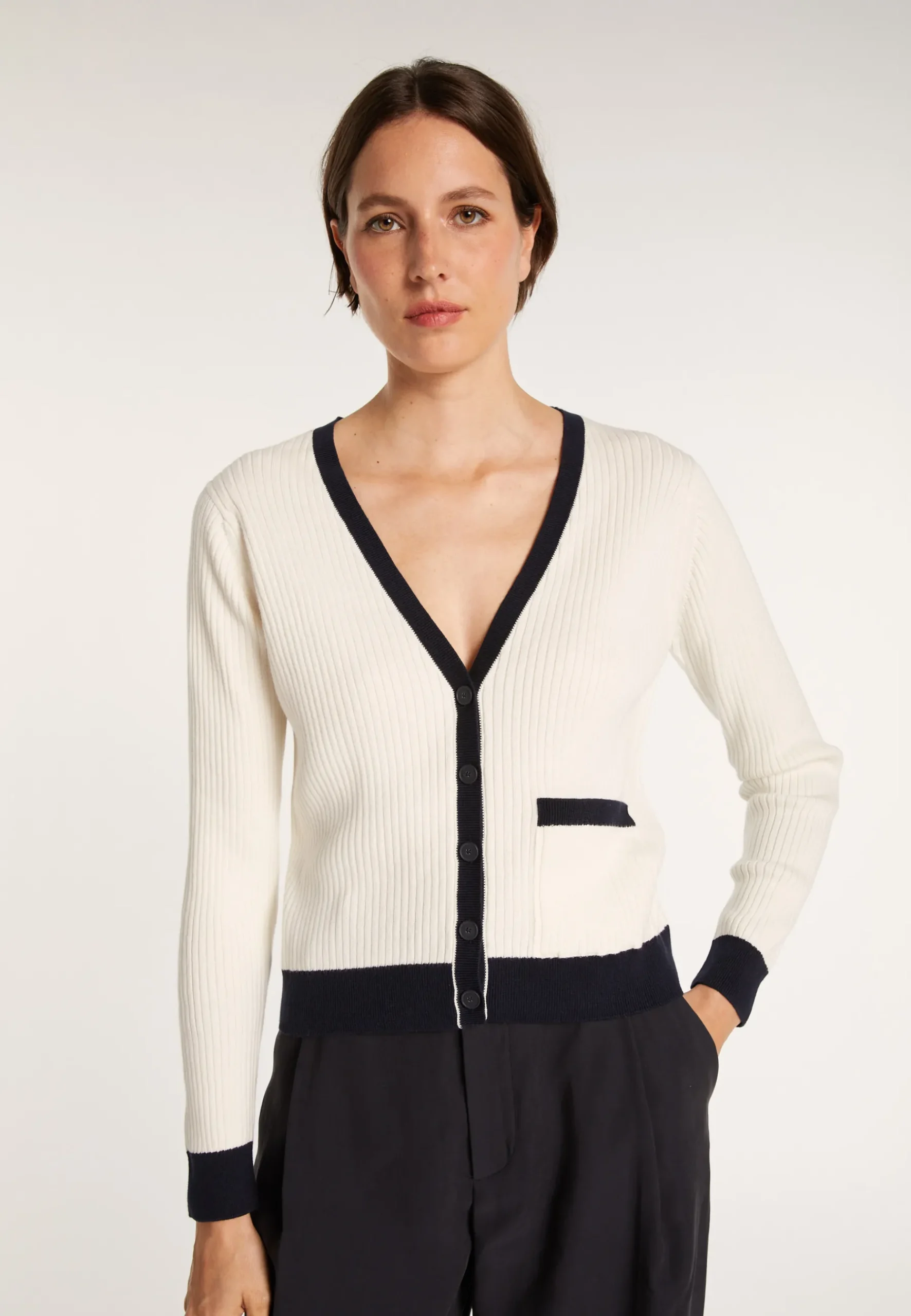 Montagut Vestes Et Cardigans-Gilet en coton bio - Alexiaa 02-Blanc