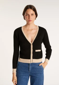 Montagut Vestes Et Cardigans-Gilet en coton bio - Alexiaa 01-Noir