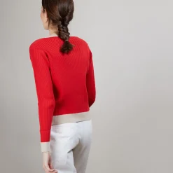 Montagut Vestes Et Cardigans-Gilet en coton bio - Alexiaa 52-Rouge