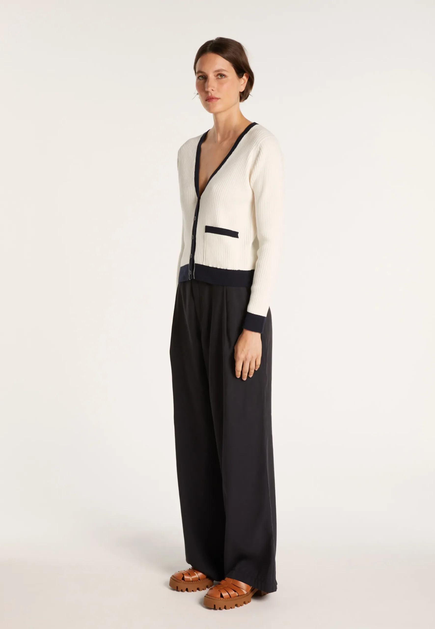 Montagut Vestes Et Cardigans-Gilet en coton bio - Alexiaa 02-Blanc