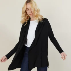 Montagut Vestes Et Cardigans-Gilet en laine et viscose - Agata 01-Noir