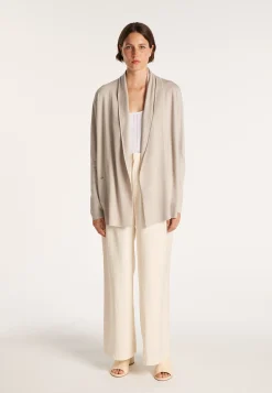 Montagut Vestes Et Cardigans-Gilet en laine et viscose - Agata 81-Gris pale