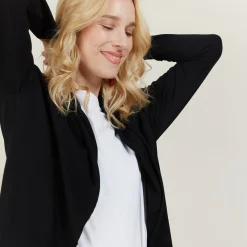 Montagut Vestes Et Cardigans-Gilet en laine et viscose - Agata 01-Noir