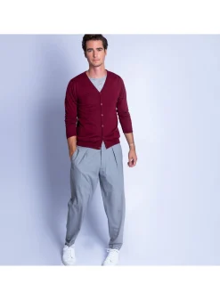 Montagut Vestes Et Cardigans-Gilet en laine mérinos - Falco 20-Rouge foncé