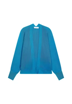 Montagut Vestes Et Cardigans-Gilet en lin flammé - Louissa 49-Turquoise
