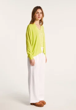 Montagut Vestes Et Cardigans-Gilet en lin flammé - Louissa 90-Vert anis
