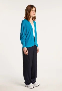 Montagut Vestes Et Cardigans-Gilet en lin flammé - Louissa 49-Turquoise