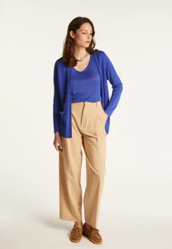 Montagut Vestes Et Cardigans-Gilet en lin flammé - Naelle 48-Bleu roi