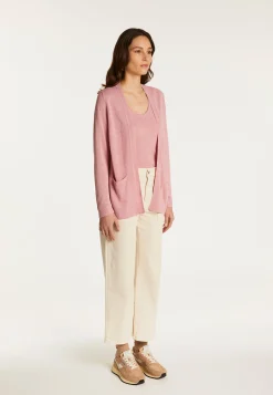 Montagut Vestes Et Cardigans-Gilet en lin flammé - Naelle 24-Rose clair