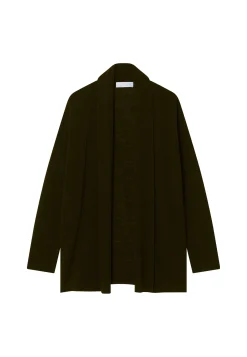 Montagut Vestes Et Cardigans-Gilet en lin flammé col châle - Maelle 01-Noir