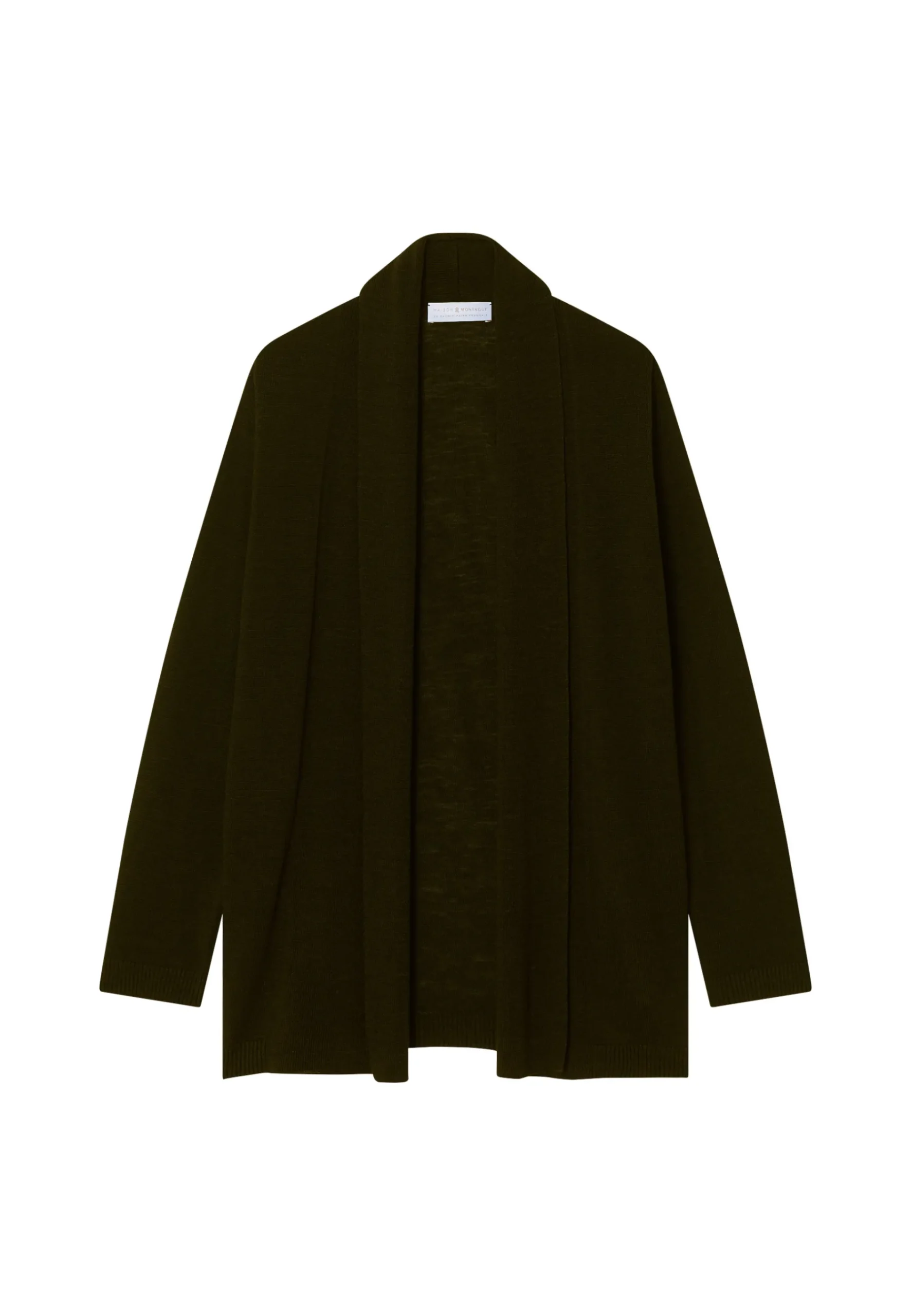 Montagut Vestes Et Cardigans-Gilet en lin flammé col châle - Maelle 01-Noir