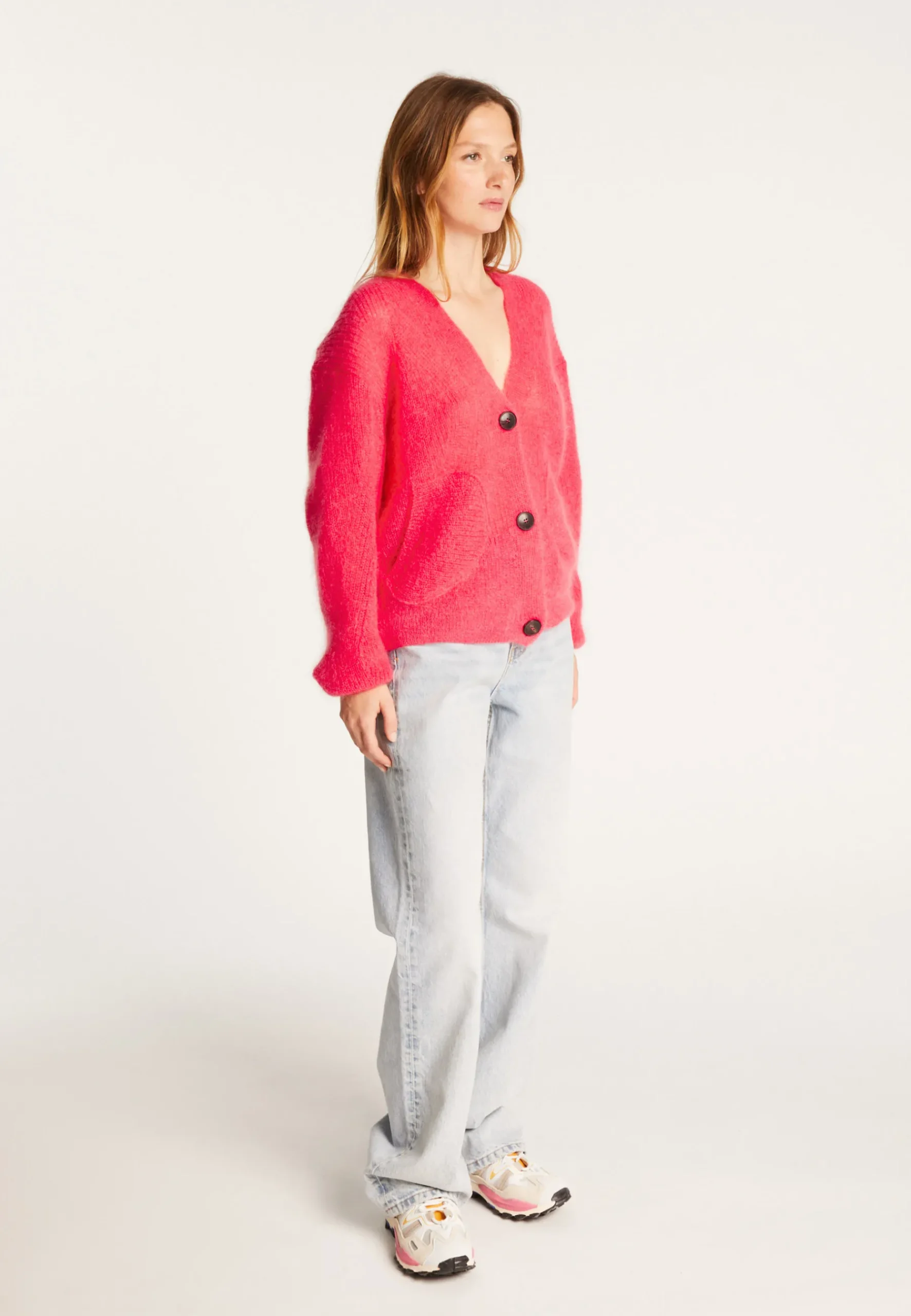 Montagut Vestes Et Cardigans-Gilet en mohair - Rosalind 91-Fuchsia